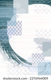 Japanische Muster-Meereswelle, rosafarbener Hintergrund