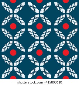 Japanese pattern seamless abstract red dot tile vector background