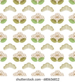Japanese pattern seamless vector. Flower background. Floral elements.