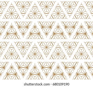 Japanese pattern seamless vector. Gold geometric triangle graphic.