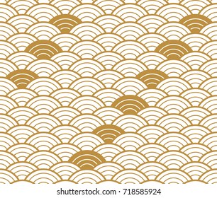 Japanese pattern seamless vector. Gold geometric background wave shape for cover page design, template, poster, backdrop.