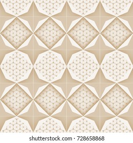 Japanese pattern seamless vector. Gold geometric background for cover page design, template, wallpaper, textile. 