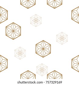 Japanese pattern seamless vector. Gold geometric background for textile, wrapping paper, cover page design, template.