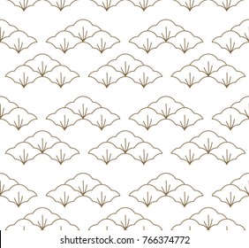 Japanese pattern seamless vector. Gold geometric background.