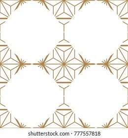 Japanese pattern seamless vector. Oriental Gold line geometric background texture.