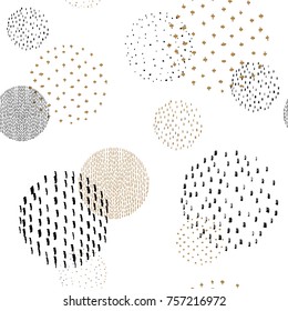 Japanese pattern seamless vector. Polka dots in painting brush style background for greeting card, poster, wrapping paper, textile. 