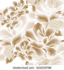 Japanese pattern seamless vector in traditional flower graphic style background for backdrop, template, cover page design , fabric, textile. Chinese background.
