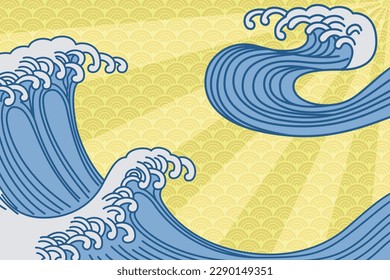Japanese pattern SEIGAIHA background material vector illustration material