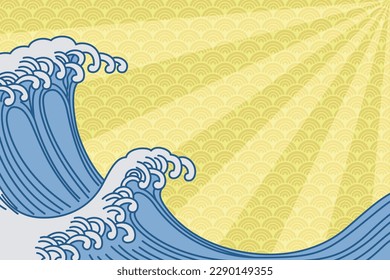 Japanese pattern SEIGAIHA background material vector illustration material