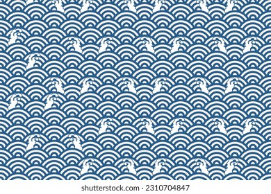 Japanese pattern SEIGAIHA pattern background material vector illustration material