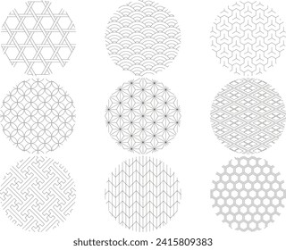Japanese Pattern Set, Round, without frame