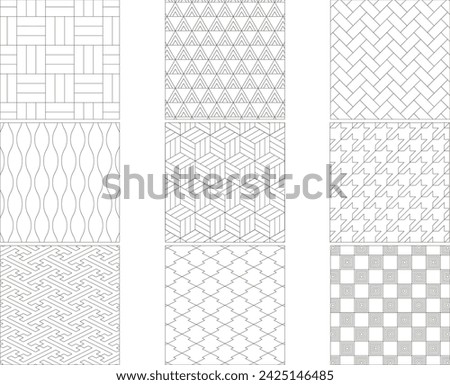 Japanese Pattern Set, square, with frame Stock photo © 