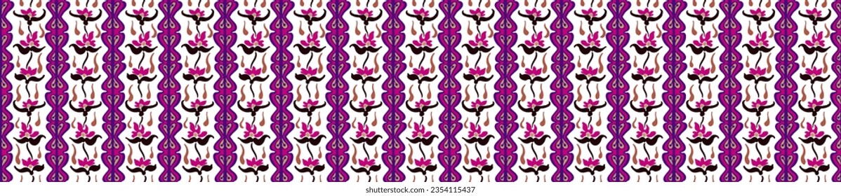 Japanese pattern with stripes and flowers. Folk embroidery. Indian, Scandinavian, Gypsy, Mexican, African carpet. Damask floral background. Geometric folk ornament. Tribal ethnic vector textures.