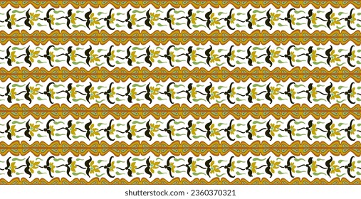 Japanese pattern with stripes and flowers. Folk embroidery. Indian, Scandinavian, Gypsy, Mexican, African carpet. Damask floral background. Geometric folk ornament. Tribal ethnic vector textures.