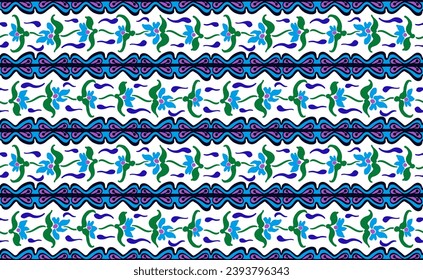Japanese pattern with stripes and flowers. Folk embroidery. Indian, Scandinavian, Gypsy, Mexican, African carpet. Damask floral background. Geometric folk ornament. Tribal ethnic vector textures.