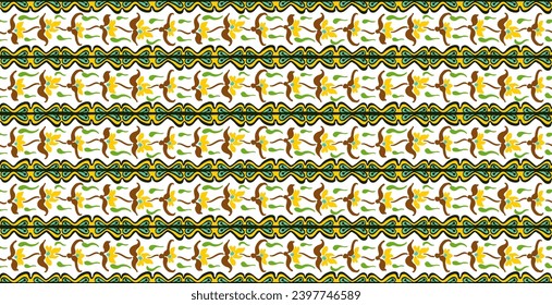 Japanese pattern with stripes and flowers. Folk embroidery. Indian, Scandinavian, Gypsy, Mexican, African carpet. Damask floral background. Geometric folk ornament. Tribal ethnic vector textures.