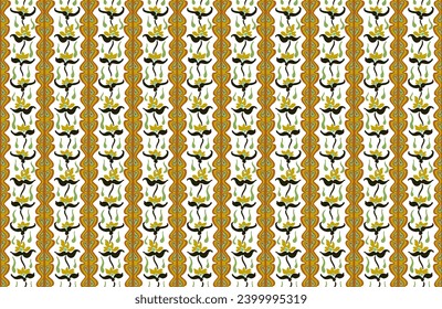Japanese pattern with stripes and flowers. Folk embroidery. Indian, Scandinavian, Gypsy, Mexican, African carpet. Damask floral background. Geometric folk ornament. Tribal ethnic vector textures.