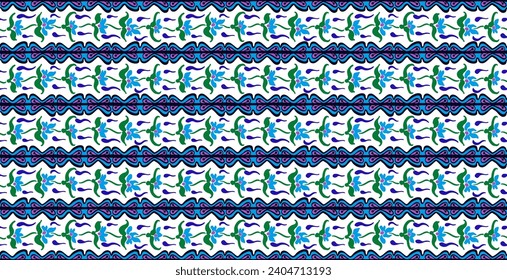 Japanese pattern with stripes and flowers. Folk embroidery. Indian, Scandinavian, Gypsy, Mexican, African carpet. Damask floral background. Geometric folk ornament. Tribal ethnic vector textures.