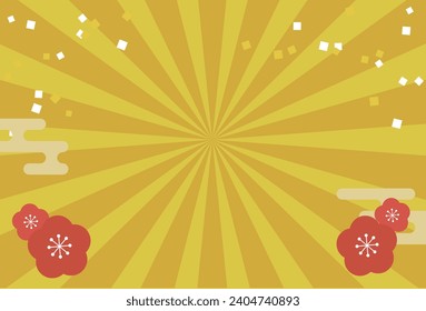 Japanese pattern Japanese style background frame plum thunderburst confetti