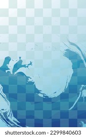 Japanese Pattern Summer Blue Background