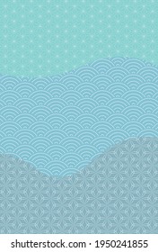Japanese pattern summer greetings summer background 
