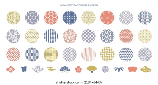 Japanese pattern symbol and icon. Japanese style design. - Shutterstock ID 2184764437
