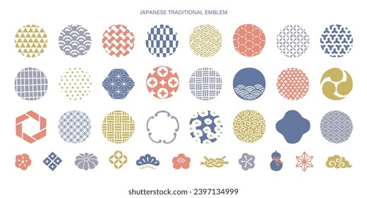 Japanese pattern symbol and icon. Japanese style design.