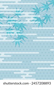 Japanese Pattern Sympathy in summer Maple leaves Background