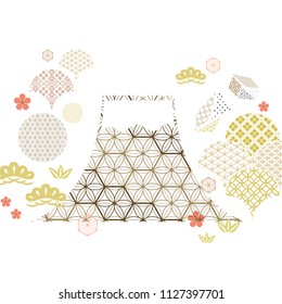 Japanese pattern template vector. Geometric background. 