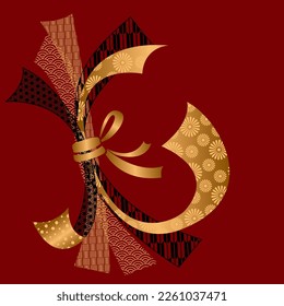 Japanese pattern, traditional pattern, bundled Noshi background