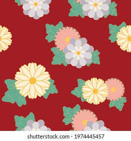 Japanese pattern. Traditional floral motif. Design for prints, fabric, poster and wallpaper. Vector illustratin.