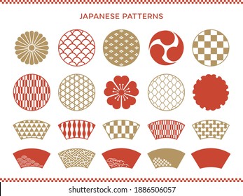 
Japanese pattern. Japanese traditional icon collection.