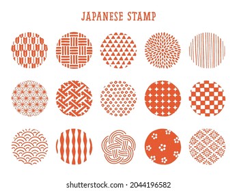 Japanese pattern. Japanese traditional icon collection.