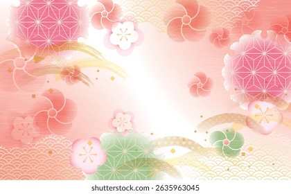 Japanese Pattern Ume Background Illustration
