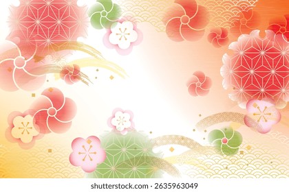 Japanese Pattern Ume Background Illustration