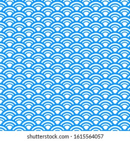 Japanese pattern vector background blue white