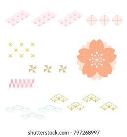 Japanese pattern vector in Cherry blossom style. Pink geometric background for wrapping paper, card, poster, wallpaper, backdrop, cover page design.