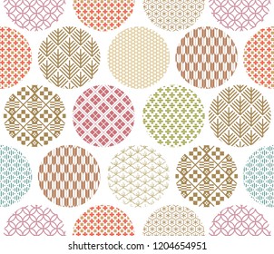 Japanese pattern vector. Colorful geometric background template.