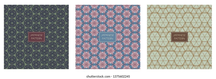 Japanese pattern vector. Colorful geometric background. 