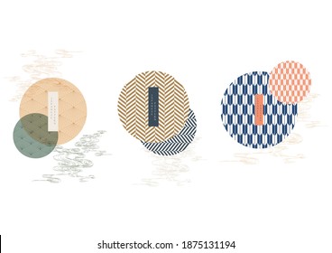 Japanese pattern vector. Colorful geometric icon and logo .Abstract template with geometric pattern.