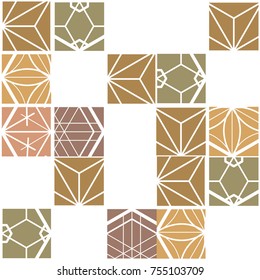 Japanese pattern vector. Earth tone geometric background for textile, wrapping paper.