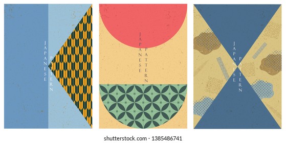 Japanese pattern vector. Geometric background template.