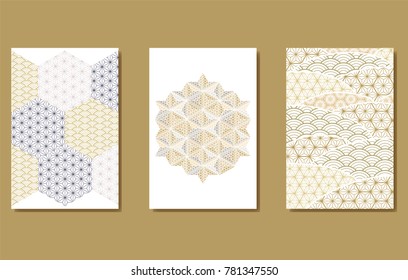 Japanese pattern vector. Geometric background for greeting card, poster, cover page design, template.