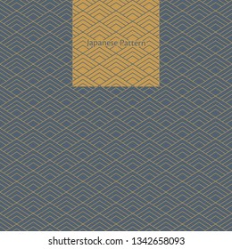 Japanese pattern vector. Geometric wrapping paper background. Grey line template.  