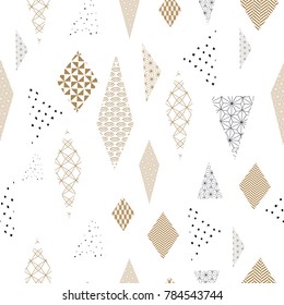 Japanese pattern vector. Gold and blue geometric background.