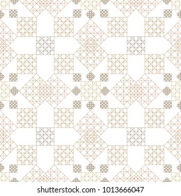 Japanese pattern vector. Gold geometric background texture.