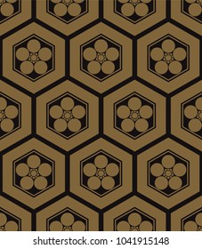 Japanese pattern vector. Gold geometric background texture