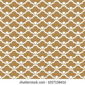 Japanese pattern vector. Gold geometric background. Floral elements. line texture.