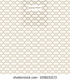 Japanese pattern vector. Gold geometric background. Embroidery pattern in traditional of Japan. 