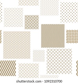 Japanese pattern vector. Gold geometric background. Template, backdrop, wrapping paper.